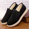 Pana con felpa de mil capas suela zapatos de tela estilo Pekín antiguo para hombre verano transpirables antiolor slip-on hechos a mano suela de mil capas zapatos de tela negros
