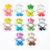 Pendente de urso acrílico transparente colorido chaveiro pulseira bolsa pingente acessórios atacado