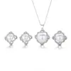 Conjunto de Pérolas Brincos de Videira Vintage Anel Elegante S925 Prata para Mulheres Colar de Fragrância Pequena de Luxo de Alto Padrão