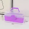 Caixa de Armazenamento de Três Camadas, Caixa Plástica com Adesivo de Cartão, Caixa de Armazenamento Guka, Material Escolar para Estudantes, Caixa de Armazenamento de Três Camadas, Itens Domésticos