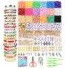 Kit de fabricação de pulseiras de argila de 24 grades transfronteiriças europeias e americanas Kit de fabricação de pulseiras de contas coloridas de 3 mm e 23 cores Kit de joias faça você mesmo