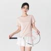 Camiseta deportiva de manga corta con cuello redondo y secado rápido para mujer, protección solar, fresca, nueva primavera y verano 2025, holgada, transpirable y ajustada.