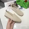 Mocasines de punto volador para mujer talla grande modelo nuevo 2026 puntera cuadrada color liso zapatos casuales planos para comercio transfronterizo