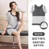 Tienda Física Mayorista Verano Nuevo Estilo Pijama de Seda Helada Acanalado para Mujer con Copas, Ropa de Casa Casual Sencilla, Una Pieza Dropshipping