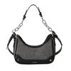 Bolso pequeño de textura de alta calidad para mujer, nuevo bolso cruzado de hombro de moda 2024, diseño retro de nicho, bolso de cadena debajo del brazo.