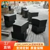 Mesa de Café para Exteriores de Jardín Japonés Hormigón Artístico Taburete Cuadrado Geométrico Combinación Resistente a la Congelación Resistente a la Humedad Mesa de Té para Terraza Hecho a Medida