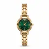 Relógio de Pulso Popular Feminino Transfronteiriço de Quartzo com Pulseira de Aço Dourado, Mostrador Redondo Pequeno, Ponteiros Romanos, Luxo Leve, Versátil para o Dia a Dia, Relógio Único Elegante