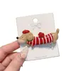 Grampo de Cabelo Divertido de Animal Filhote de Dachshund para Mulheres, Design de Nicho, Presilha Fofa Tipo Bico de Pato Lateral para Cabelos Soltos, Presilha para Franja de Estudante