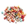 Contas de letras coloridas em acrílico de 6 mm em formato quadrado, contas soltas com furo grande, suprimentos para fazer pulseiras e joias DIY