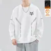 Moletom Masculino 2025 Outono Estilo Americano Solto Manga Longa Gola Redonda Pulôver de Lã Tendência Peso Pesado Versátil Jaqueta