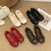 Zapatos Planos de Ballet con Lazo, Boca Baja, para Mujer, Suela Suave, Cómodos sin Cordones, Zapatos de Abuela, Zapatos Mecedores