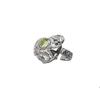 Anel de Prata Esterlina 925 Design de Nicho Cravejado com Diamantes Amarelo Verde Branco Estilo Cool Dark Dark Luxo Leve Anel Aberto para Homens e Mulheres