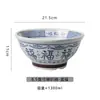 Cuenco de Cerámica con Color Bajo Esmalte para Ramen Tazón de Sopa Tienda de Fideos Carácter de la Fortuna Tazón Grande Alto para Fideos Picantes Tazón de Fideos de Arroz Vajilla Lujo Ligero Retro