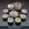 Juego de Té Beige Ruyao traje Juego de Té Kung Fu Lujo Ligero Alta Gama Hogar Oficina Estilo Chino Gaiwan Taza de Té Caja de Regalo
