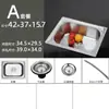Fregadero de Verduras para el Hogar Lavabo Grande y Pequeño Fregadero de Acero Inoxidable A304 Fregadero para Lavar Platos de Cocina Pileta Piscina para Lavar Verduras Lavabo de un Solo Seno