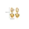 Pendientes de Acero Inoxidable con Recubrimiento de Oro de 18 Quilates mediante Galvanoplastia al Vacío, con Forma de Corazón, Perla y Circonita, Pendientes de Moda y Elegantes con un Toque de Lujo