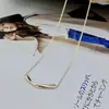 Plata de Ley S925 Chapada en Oro de 14K Diseño Pequeño en Forma de V Cadena Sencilla para Clavícula Estilo Japonés Lujo Accesible Collar Versátil