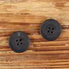 Botones de Cuerno de Búfalo Negros de Alta Gama con Borde Ancho, Textura Natural, Abrigo de Lana Mate, Chaqueta, Botones de Cuerno de Cuatro Ojales