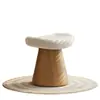 Silla Pequeña de Maquillaje Giratoria de Lujo Ligero para Habitación de Niñas, Tocador, Vestidor, Uso en Casa, Ahorro de Espacio, Taburete Versátil