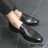 Zapatos formales de cuero informales de moda transfronteriza para hombre, nuevos zapatos de cuero Genleather sin cordones de estilo británico de moda coreana