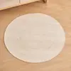 Alfombra Tejida de Hilo de Algodón Estilo Escandinavo Redonda Algodón Puro Tela Hecha a Mano Felpudo Sala de Estar Estudio Dormitorio Manta de Mesita de Noche Antideslizante