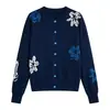 Cardigan de Punto Jacquard para Mujer de Manga Larga con Cuello Redondo de Lana Fina, Nuevo para Primavera y Otoño 2026, Holgado, Versátil