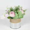 Planta artificial, flor artificial, planta verde, decoración de sala de estar, escritorio, flor de plástico, maceta floral, maceta, pequeños adornos