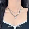 Collar Personalizado Dulce-Cool de Alta Gama con Estrella de Cinco Puntas y Colgante de Diamante Brillante, Apilable, Elegante, Retro, Versátil y Exquisito