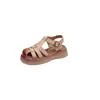 Sandalias tejidas estilo romano Baotou para mujer, novedad Primavera/Verano 2026, zapatos casuales versátiles con suela gruesa y diseño hueco para combinar con faldas