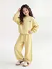 Conjunto deportivo para niñas, nueva colección primavera/otoño 2026, elegante conjunto de otoño estilo coreano para niñas pequeñas, conjunto de dos piezas de sudadera para niños