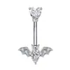 Piercing de Umbigo Novo Teia de Aranha Escura Inlaid Zircônia Transfronteiriço Halloween Unha de Umbigo Piercing de Umbigo Europeu e Americano Moda Personalizada