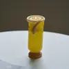 Vaso de Vidro Softhome Escandinavo de Boca Larga com Frisos e Borda Enrolada Plissado Decoração Suave Decorações para Sala Modelo