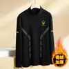 Camiseta interior térmica para hombre de otoño e invierno, camiseta de manga larga, top de otoño de cuello medio alto, ropa de marca moderna para hombre, ropa de alta calidad para hombre