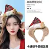 Diadema de Felpa Navideña para Mujer, Linda Diadema Estilo Papá Noel para Tomar Fotos y Ambiente de Performance, Diadema Estilo Dibujos Animados