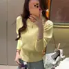 Design Novo Outono/Inverno 2026 Suéter Gola Redonda Cropped Cintura Afunilada Casual Top para Mulheres