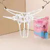 Tanga Sexy de Talla Grande Ropa Interior Transparente Tentación Perla Única Masaje Tentación Abertura en la Entrepierna Tanga de Celebridad de Internet Venta al por Mayor