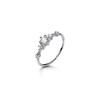 Anillo de plata Nalan s925 para mujer, estilo coreano, con un elegante diamante de seis garras y una elegante apertura, J8225