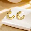 Brincos de Argola C com Textura Hexagonal, Estilo Retrô Europeu e Americano, Item Quente de Venda Transfronteiriça, Cor Preservada Patenteada, Marca Mesurely