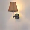 Lámpara de Pared Cavia Estilo Retro Americano Lámpara de Mesita de Noche para Dormitorio Estilo Mediados de Siglo Lámpara de Tela Diseñador Lámpara Ambiental para Pasillo