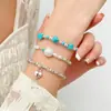 Pulsera de Cuentas de Colores y Plata Rota para Mujer Diseño de Nicho Pulsera Linda Dulce de Alto Nivel Chica Caliente Pulsera de Verano
