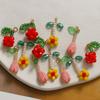 Hermosa hoja verde fresca, flor amarilla, tulipán, bricolaje, horquilla de cuentas tejida a mano, accesorios para el cabello, pendientes, material al por mayor