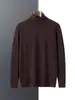 Suéter de Cachemir 100% Puro, Hilo Fino, Lavable a Máquina, Cuello Alto, Calibre 18, Conteo 68, Corte Holgado, Estilo de Negocios Ligero, Suéter Interior para Hombre