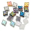 Colgante de cristal de flor de diamante con agujero recto de 10 mm para joyería hecha a mano DIY, accesorios decorativos, cuentas cuadradas con agujero, accesorios