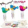 Juego de Carrillón de Viento de Otoño Transfronterizo Manualidades de Madera para Niños Colgantes de Carrillón de Viento de Animales Hechos a Mano para Niñas y Niños