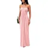 Ropa de Mujer Transfronteriza Europea y Americana Verano 2026 Nueva Moda Estilo Vacacional Color Sólido Cuello Halter Espalda Descubierta con Lazo Vestido Venta al por Mayor