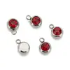 Acero Inoxidable Piedra de Nacimiento Piedra de la Suerte Colgante de Piedra de Nacimiento Anillo Plano Soldado de Diamante Accesorios para Collar Pulsera DIY