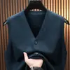 Chaleco de Punto para Hombre Cárdigan Suéter sin Mangas Anti-pilling Color Sólido Alta Calidad Cuello en V Otoño Invierno Cálido Más Vendido