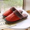 Pantuflas de Cuero Genuino Haining Invierno Hogar Antideslizante Suela de Goma Suela Inferior Pantuflas de Pareja Interior Cálido Pantuflas de Algodón Venta al por Mayor