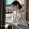 Lenço xale quadrado de algodão e linho estilo étnico para mulheres, lenço de seda de alta qualidade para viagens e fotografia em Dali, Yunnan, lenço artístico