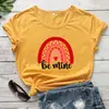 Seja Minha cor padrão de estampa arco-íris Europa e Estados Unidos rua popular comércio exterior nova camiseta de manga curta